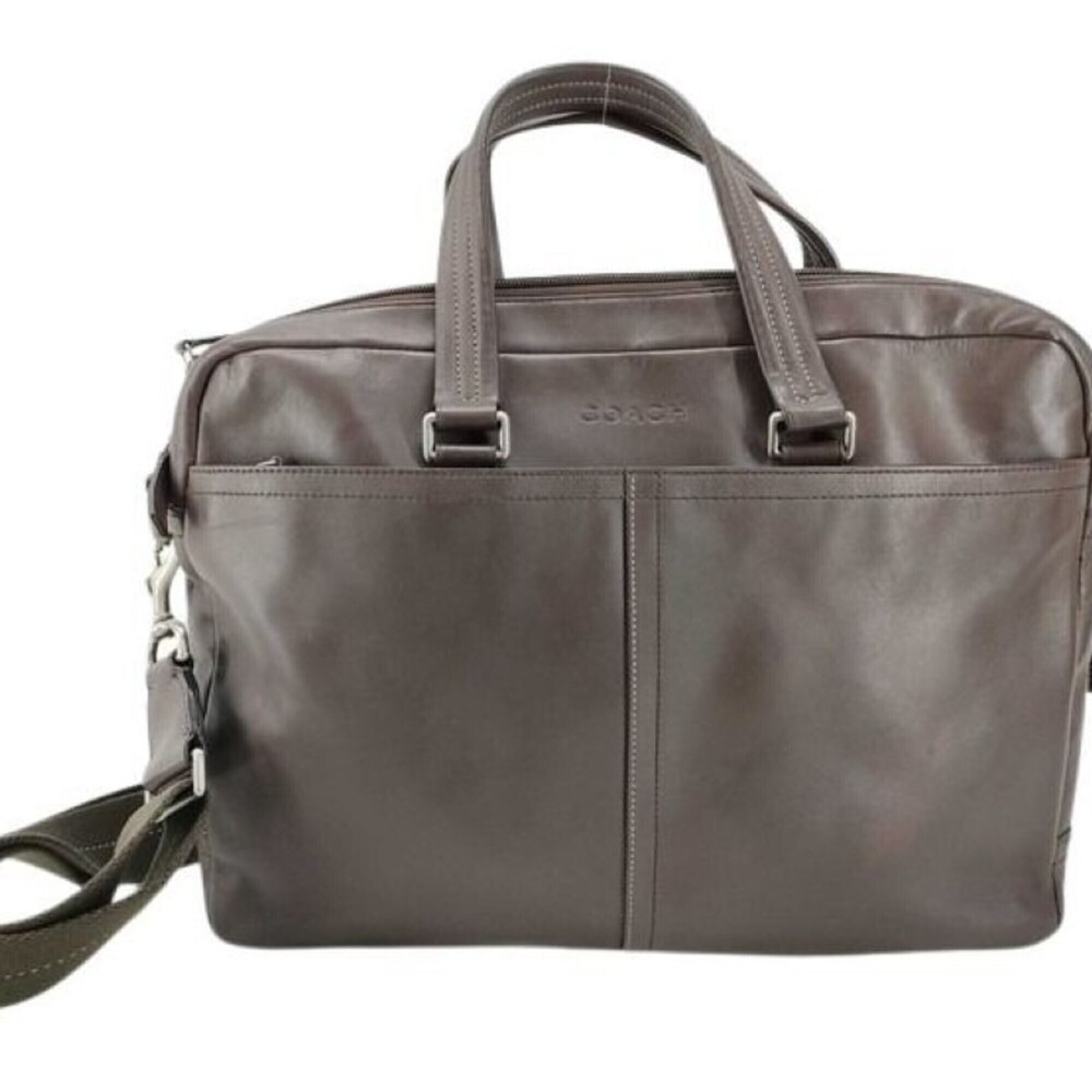 COACH Legacy Zip Commuter F70670 Dark Brown Leather Men's Handbag